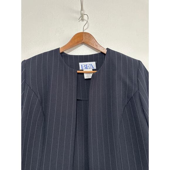 VTG BFA Classics Dress Suit 12P Navy Pinstriped Power Suit Girl Boss Business - Picture 10 of 16